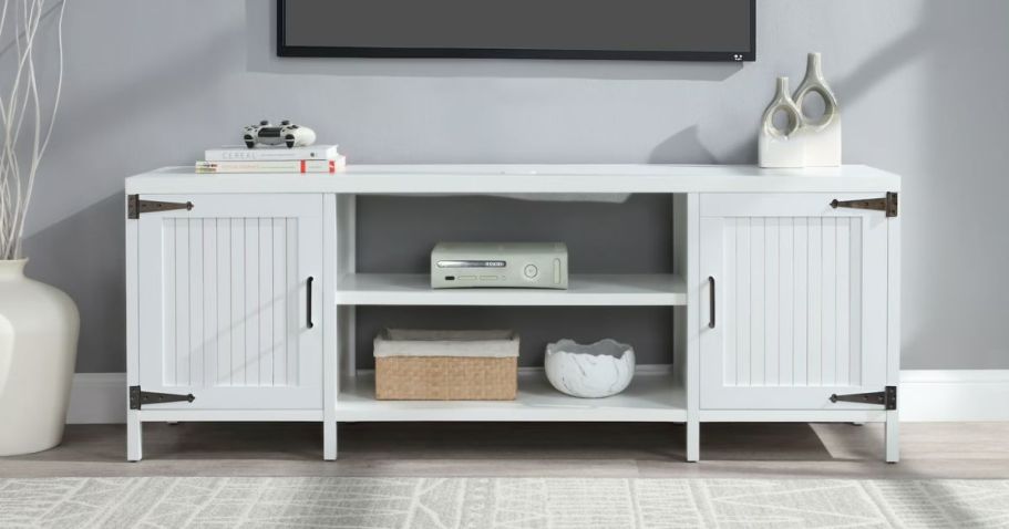 BIG Mainstays Furniture Sale | Farmhouse TV Stand Only $56.95 Shipped (Reg. $112)