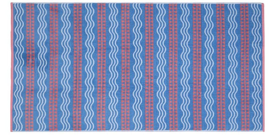 Mainstays Wavy Stripe Blue Eyes Beach Towel