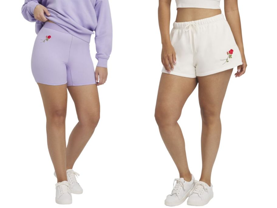 two women wearing Mills by Millie Bobby Brown shorts