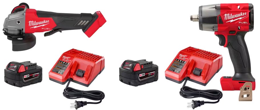 Milwaukee grinder and impact wrench