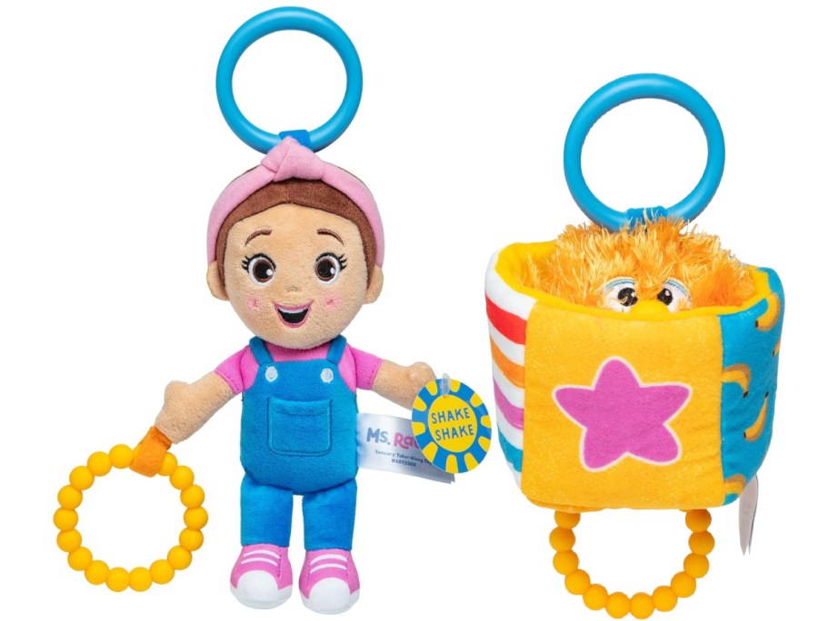 Two Ms. Rachel take-along toys side by side.