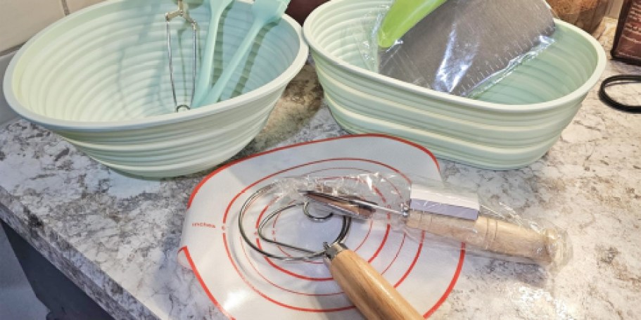Sourdough Bread Proofing Basket Set Only $14.99 on Amazon (Reg. $30) – Great for Beginners!