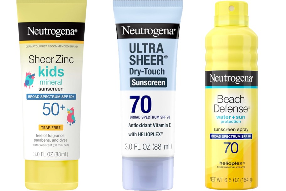 3 bottles of Neutrogena Sunscreens