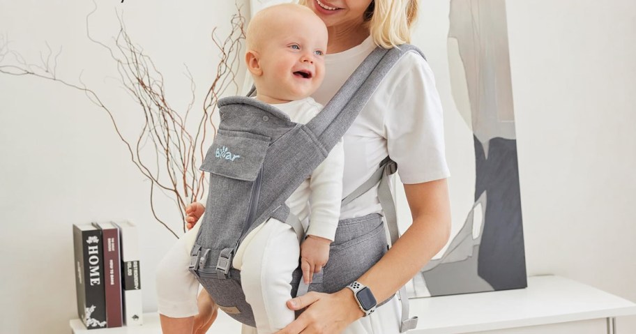 Newborn To Toddler Baby Carrier being used by baby and mom