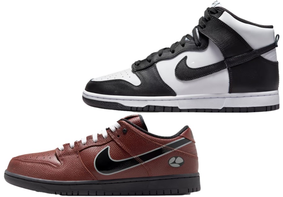 brown and black nike sneakers