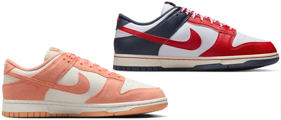 pink and blue/red nike sneakers