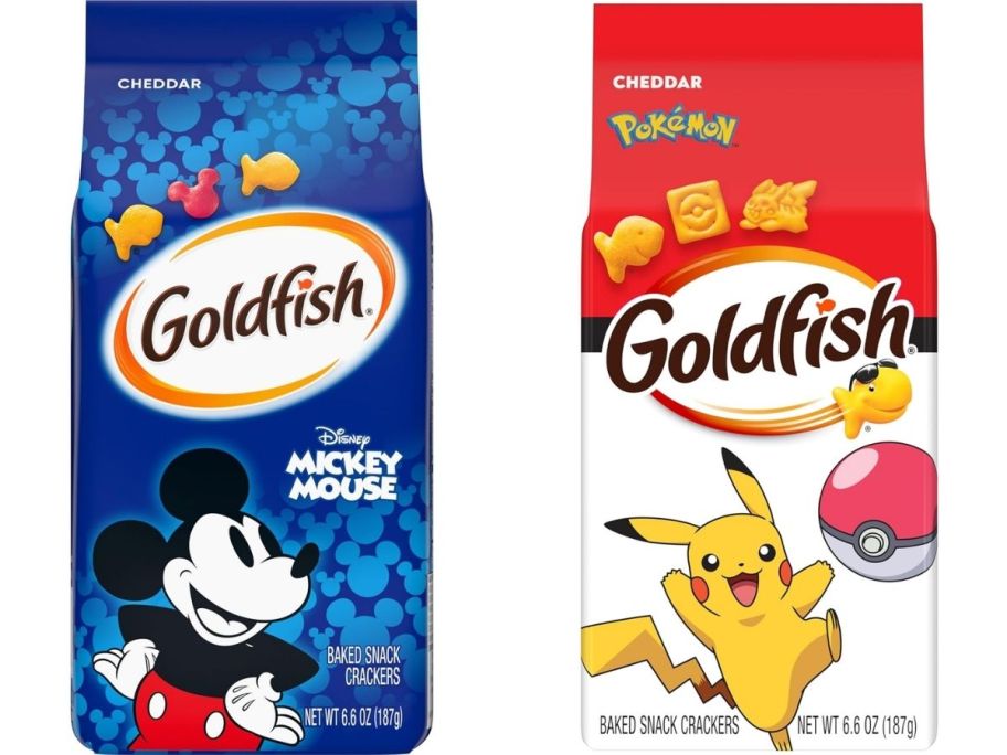 Stock images of Pepperidge Farms Goldfish Mickey & Pokemon Cheddar Crackers