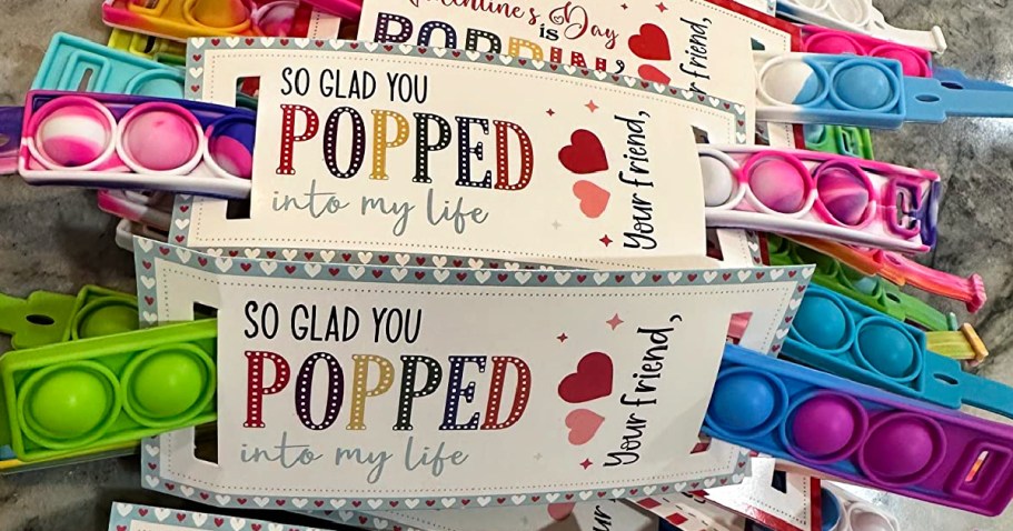 Pop It Fidget Bracelets w/ Valentine Cards 24-Pack Just $5.99 on Amazon (Only 25¢ Each)