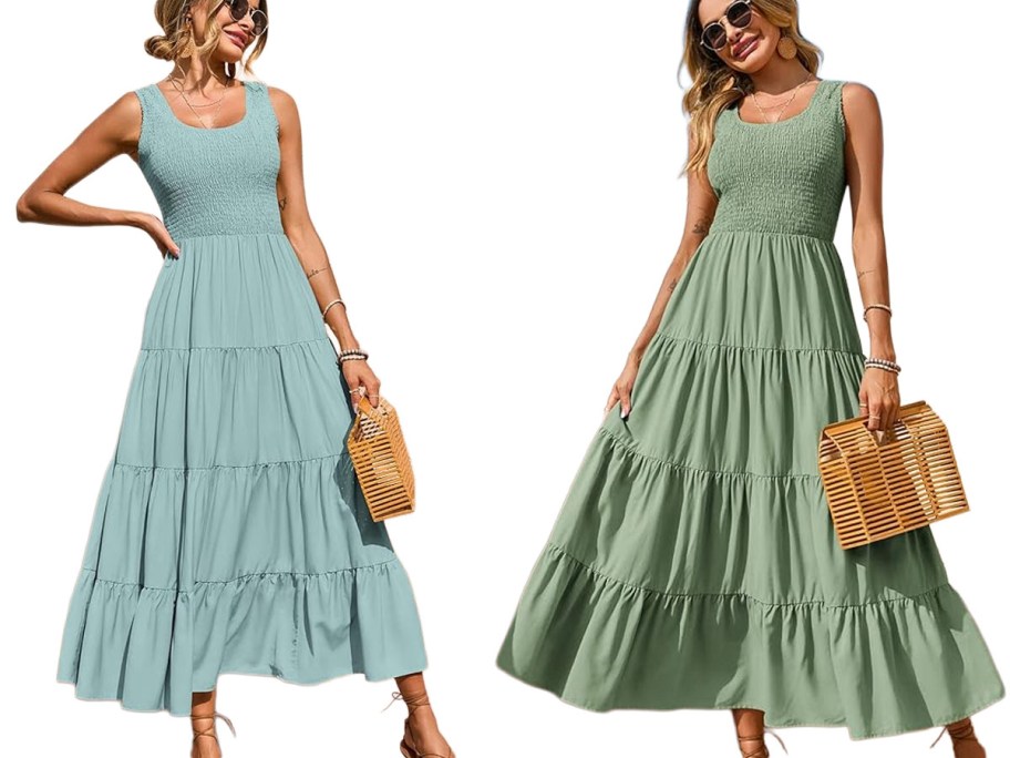 Pretty Garden Smocked Maxi Dress