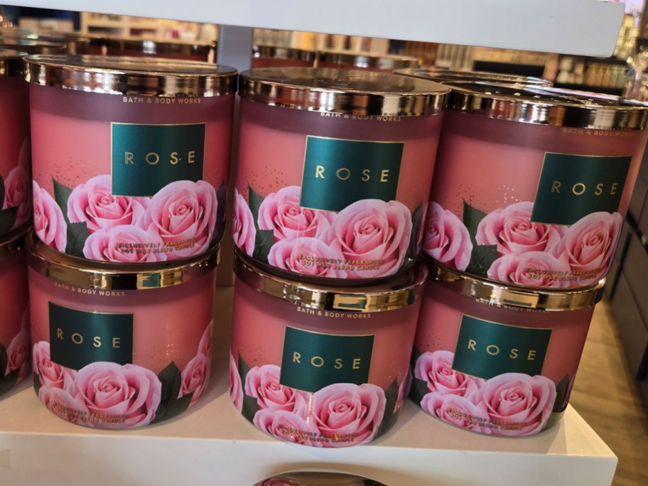 Rose Three Wick Candle