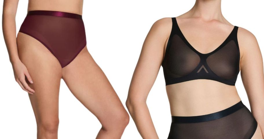 two women wearing SPANXsupersmooth SheerSense Thong and bralette