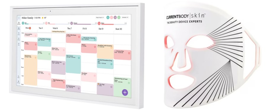 Skylight calendar and red light therapy mask