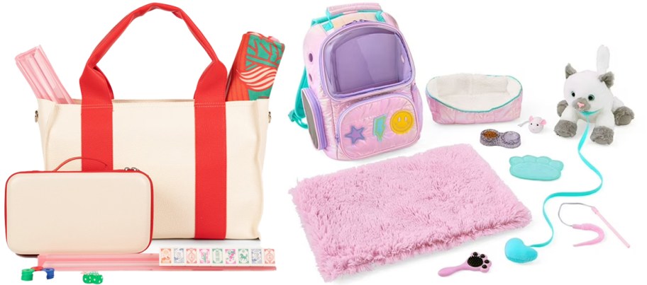 Mahjong set and cat playset for children