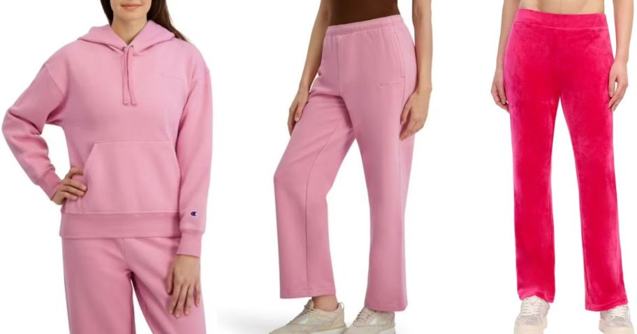 Stock images of women wearing Champion and Juicy Coutire separates