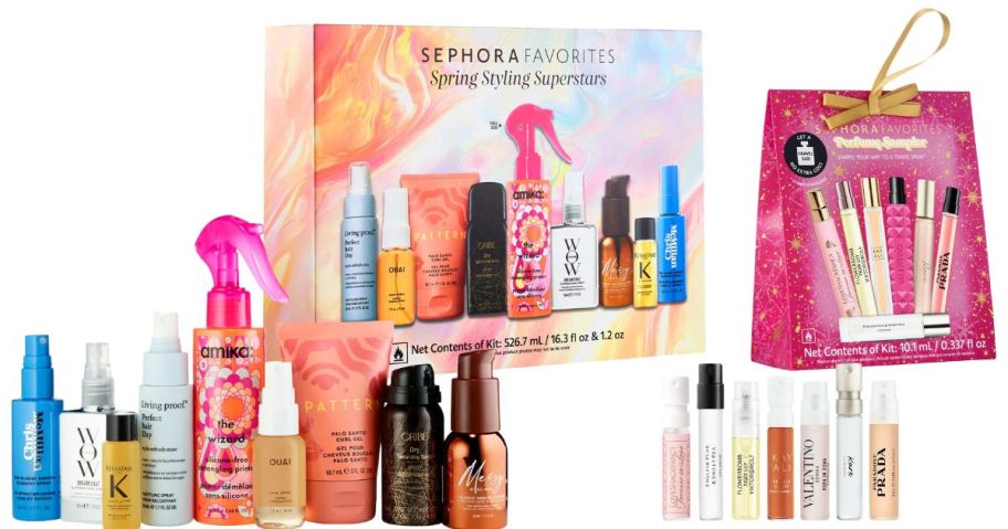 Sephora Favorites Spring Styling Superstars Hair Gift Set and Holiday Travel Spray Perfume 7-Piece Sampler Set
