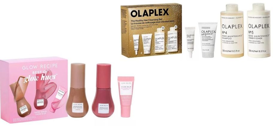 Stock images of Glow Recipe and Olaplex Sets
