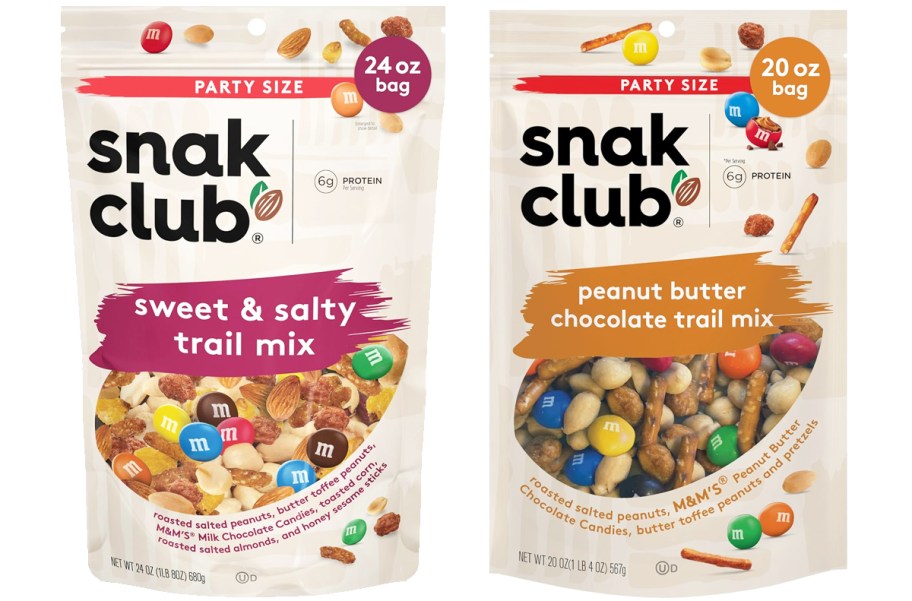 two bags of Snak Club trail mix