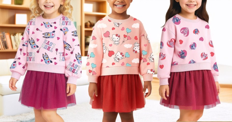 Up to 80% Off Walmart Kids Character Clothing | $10 Sweatshirt Tutu Dress + More!