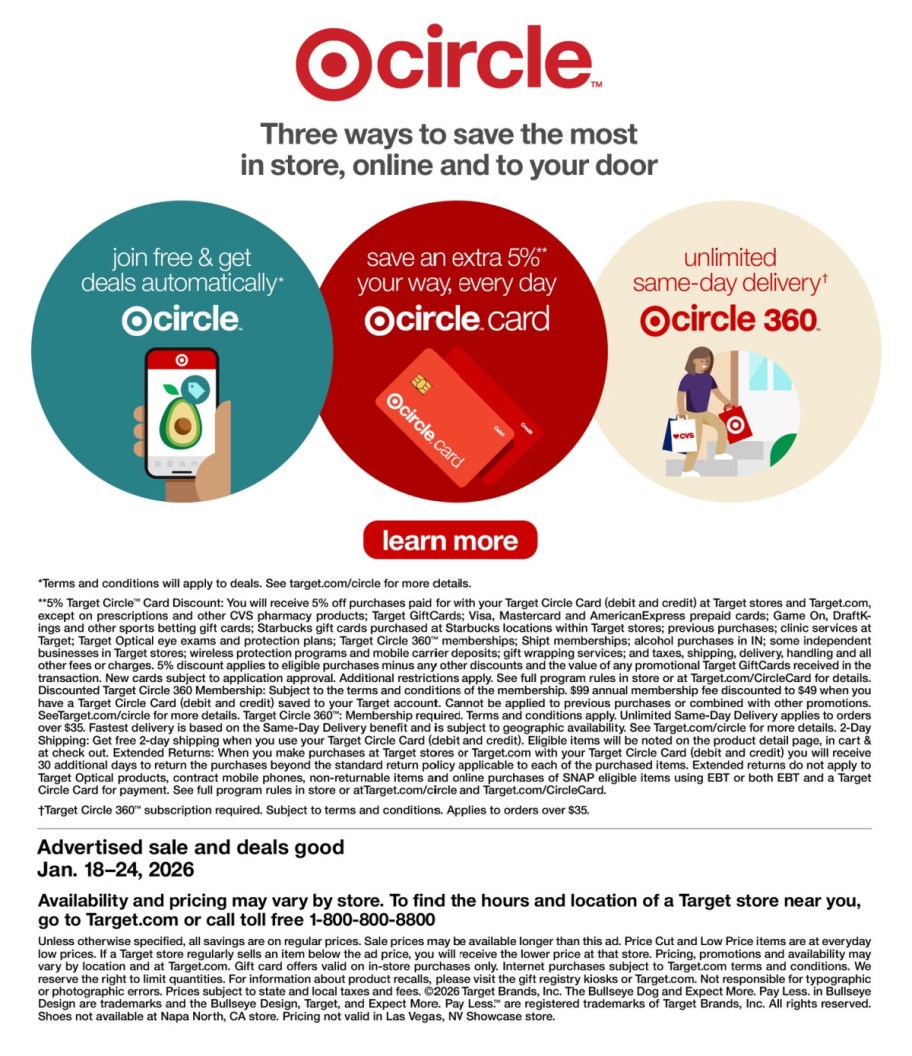 page from Target ad