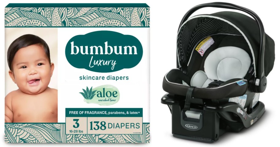 diapers and car seat