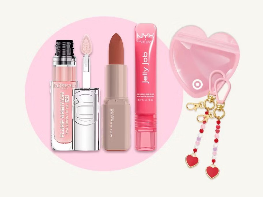 Lip products and a lip charm from Target.