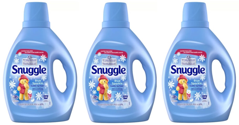 three bottles of fabric softener