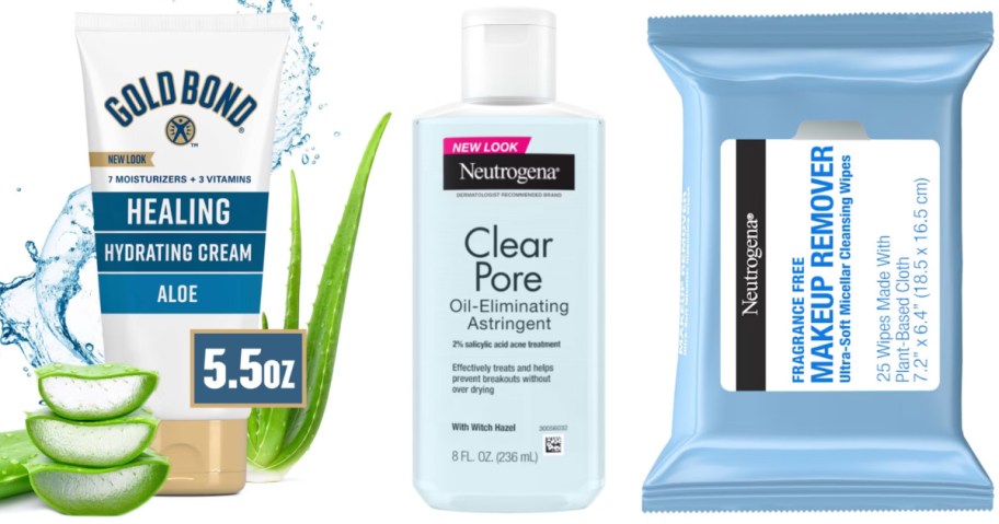 lotion, astringent and face wipes