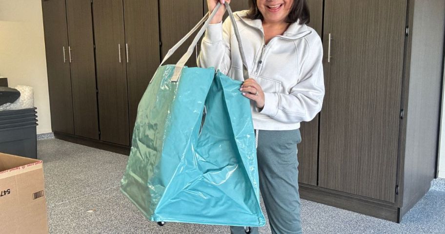 Woman with a Rolling Tote Bag from Target
