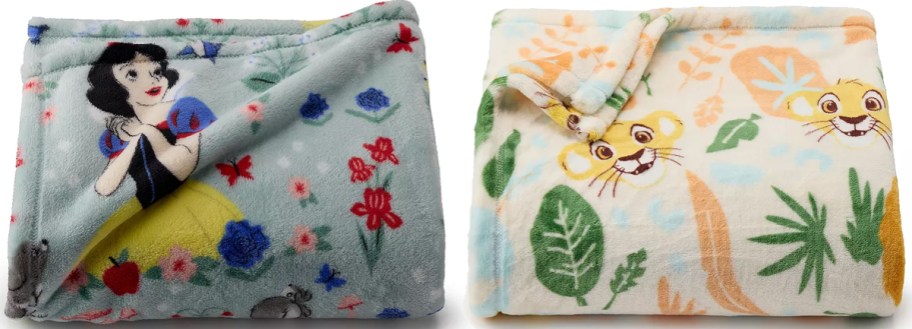 snow white and lion king printed blankets