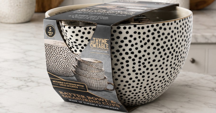 black and white Thyme Table Mixing Bowls