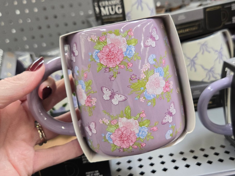 Thyme & Table Mug in purple floral
