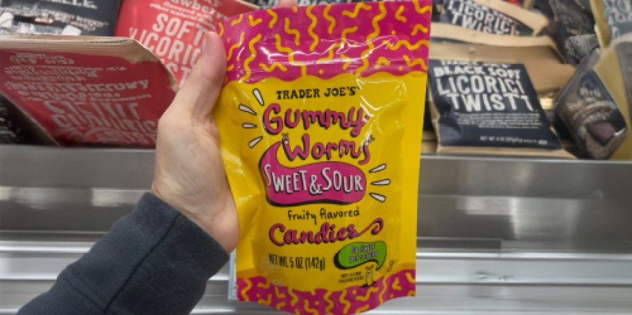 NEW at Trader Joe’s: Gummy Worms, Strawberry Sheet Cake, Salt Water Taffy, & More
