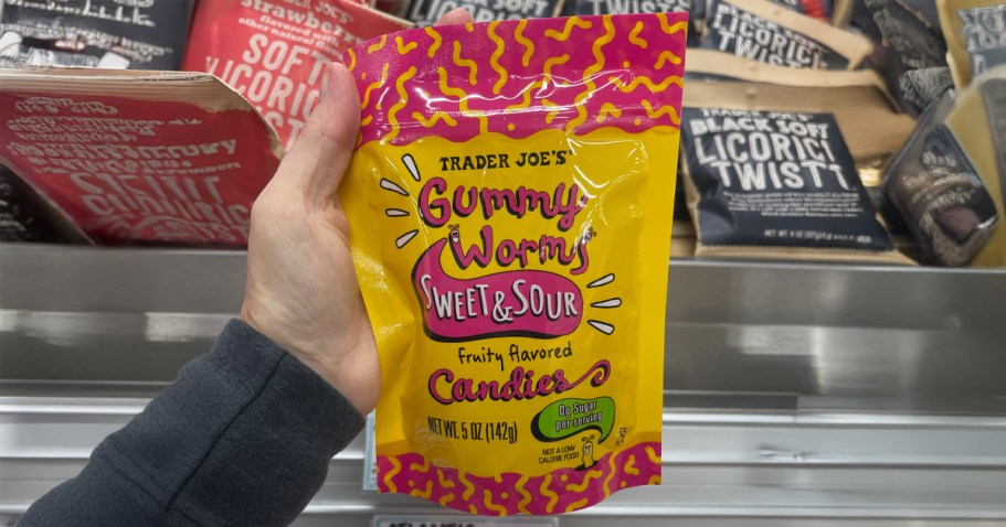 NEW at Trader Joe’s: Gummy Worms, Strawberry Sheet Cake, Salt Water Taffy, & More
