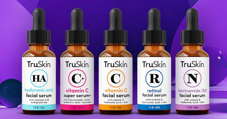 Truskin Serum Bottles in a Row