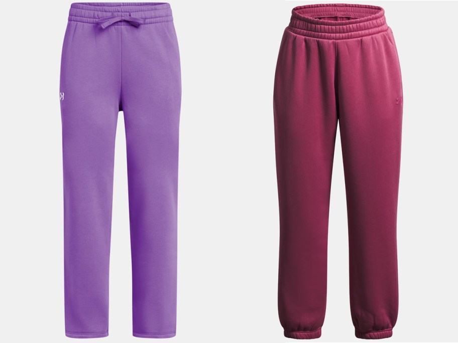 Under Armour Girls UA Rival Fleece Straight Leg Pants, Fleece Relaxed Joggers