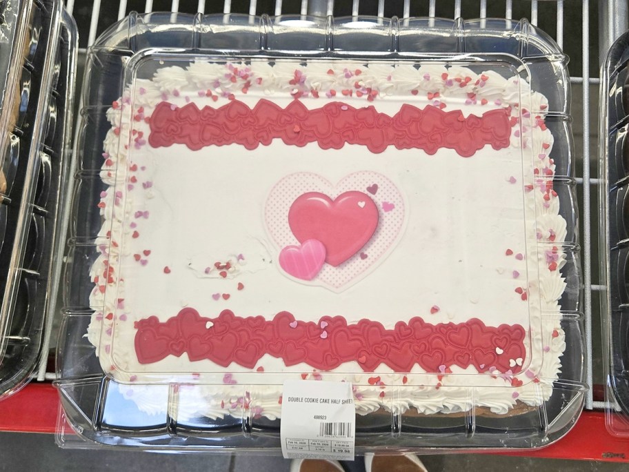 valentines day decorated cookie cake in store