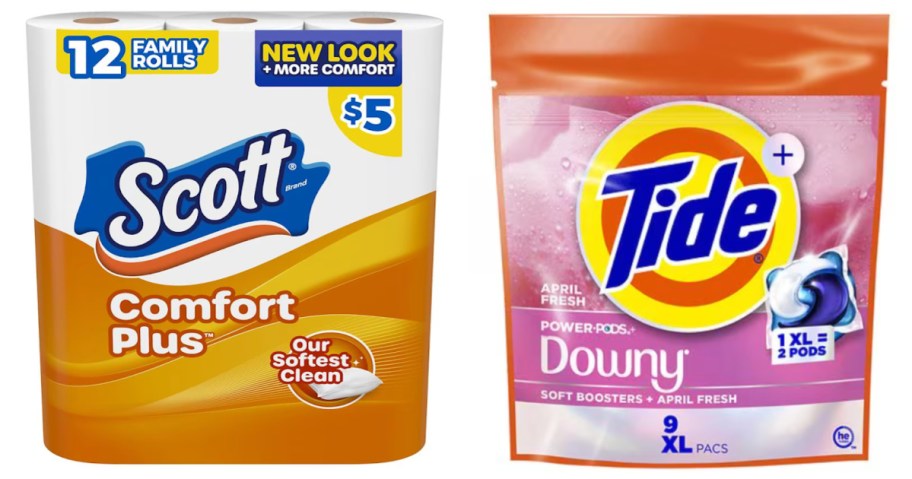 toilet paper and laundry pods