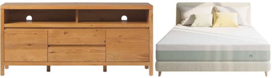 side board and king mattress