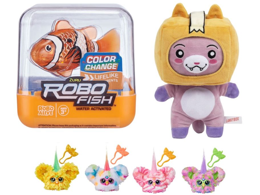 A toy fish, bunny, and tiny fuby's