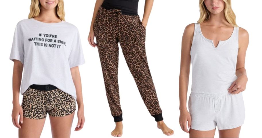 3 women wearing pajamas