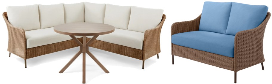 patio sectional dining set and loveseat