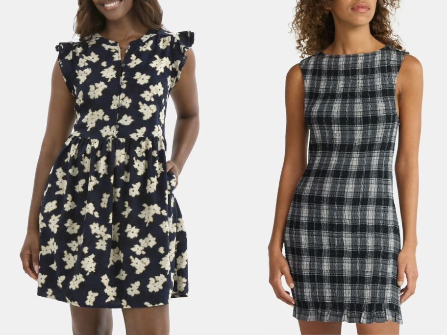 Stock images of two women wearing Walmart dresses