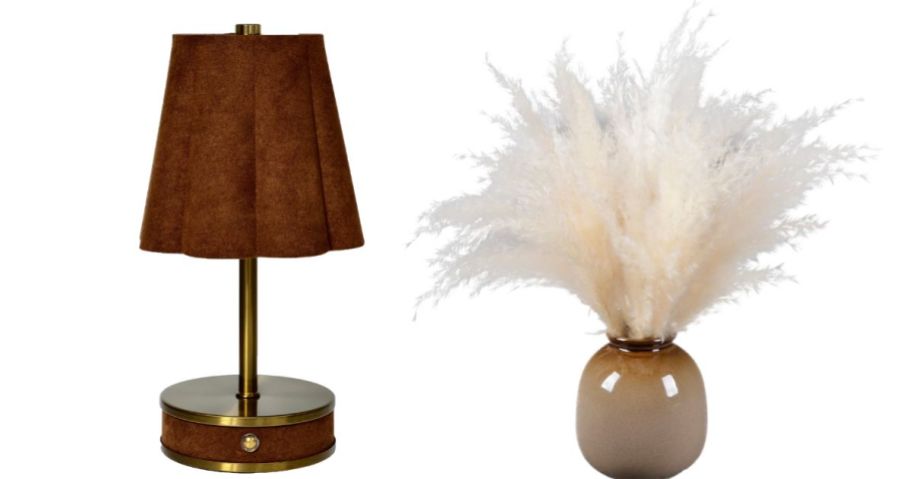 Walmart vintage collection lamp and pampas in vase