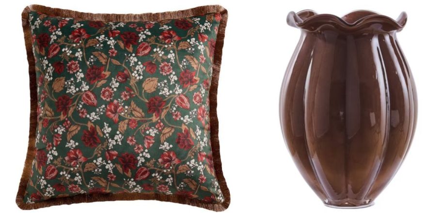 Walmart vintage collection throw pillow and vase