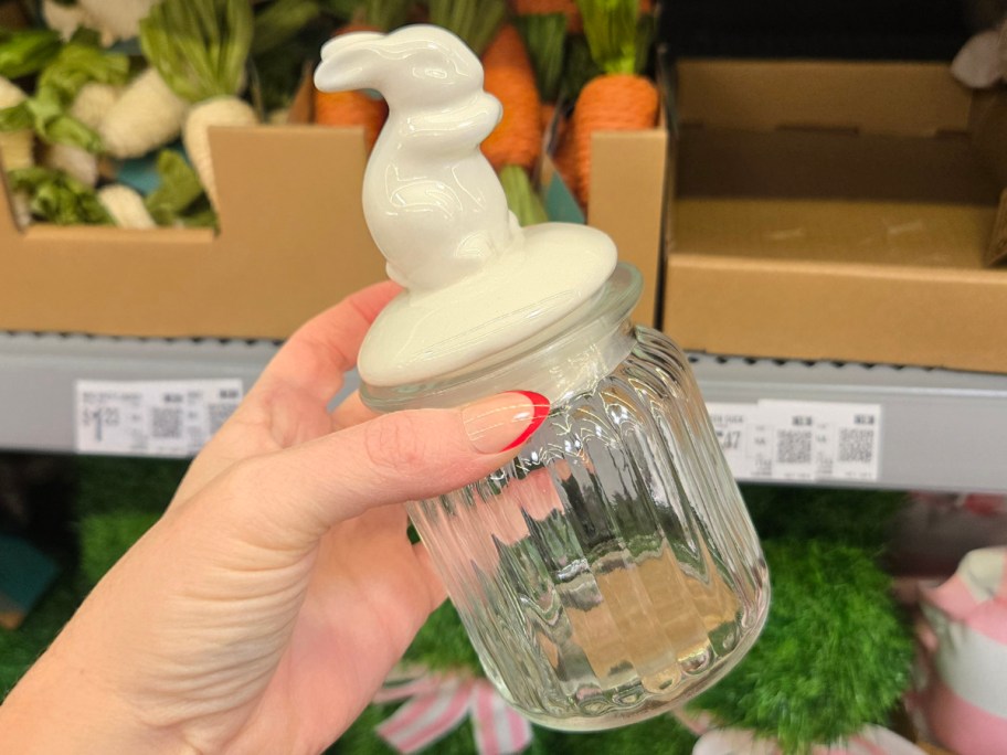 Way To Celebrate Glass Bunny Lid Jar