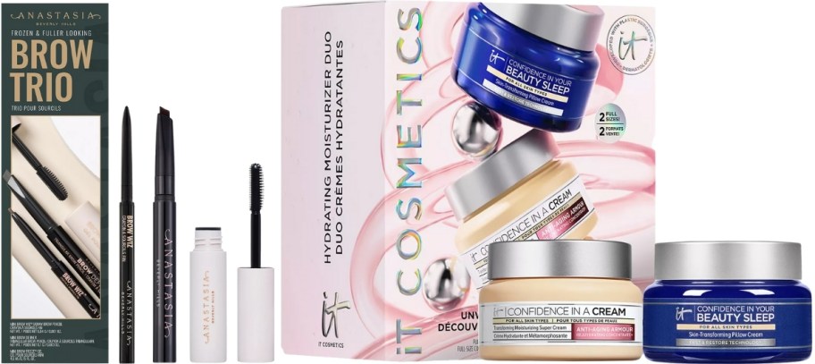 a brow kit and a moisturizer duo gift set