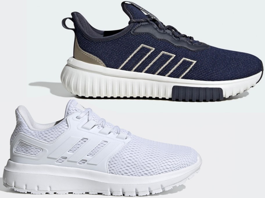 adidas white and navy shoes 