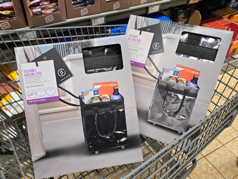 aldi totes in a cart