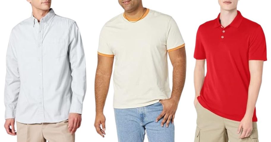 three men wearing amazon tops