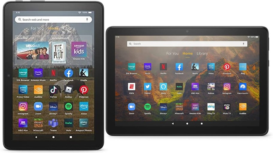 two black fire tablets